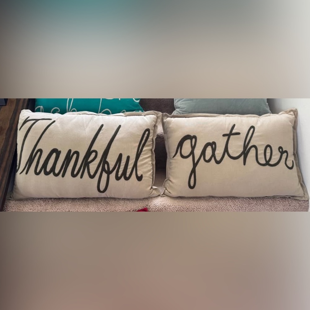 Thanksgiving/Fall Thankful and Gather Accent Pillows